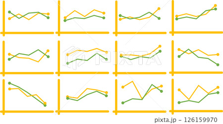 折れ線グラフのグラフィック素材イラスト 126159970