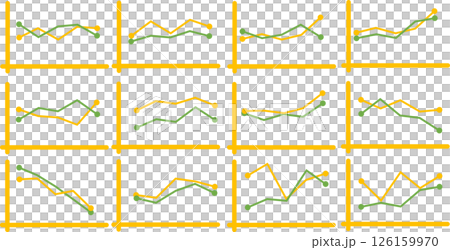 折れ線グラフのグラフィック素材イラスト 126159970