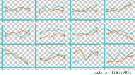 Line graph graphic material illustration Line graph graphic material illustration 126159975