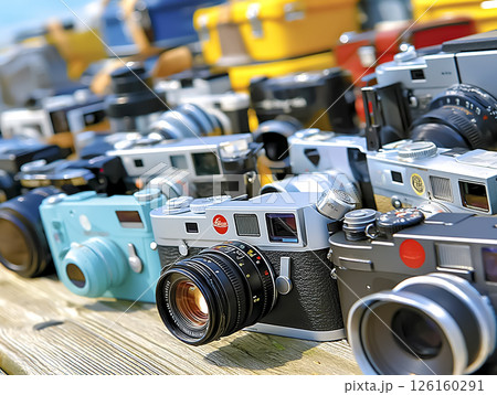 レトロなフィルムカメラのイメージ素材 126160291