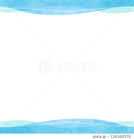 水彩の海の背景フレーム（南国・エメラルドグリーン） 126160578
