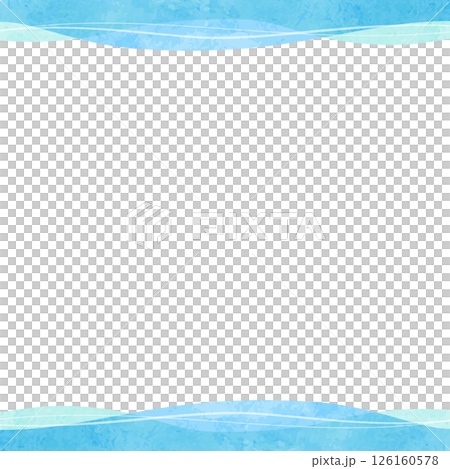 Watercolor sea background frame (tropical, emerald green) 126160578