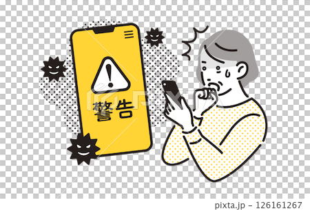 一位患有智慧型手機故障的老年婦女 126161267