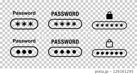 Password entry and security related simple line drawing vector icon set (6 types) Password entry and security related simple line drawing vector icon set (6 types) 126161295
