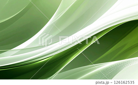 光が舞うようなグリーンの抽象的ラインアート 126162535