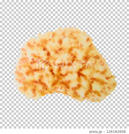 Watercolor illustration of a yellow-orange coral resembling brain coral or sponge coral. Sea-inspired element for tropical designs, kids themes, summer cards, and underwater scenes. 126162608