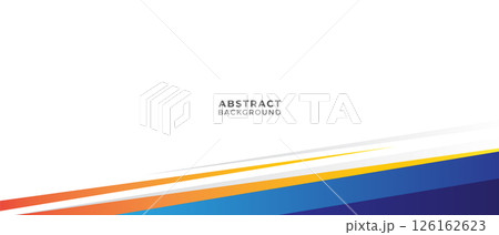 Abstract blue vector design features a 3D corner with a new business concept	 126162623