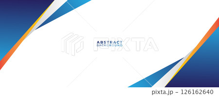 Abstract blue vector design features a 3D corner with a new business concept	 126162640