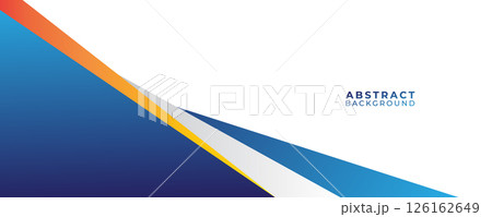 Abstract blue vector design features a 3D corner with a new business concept	 126162649