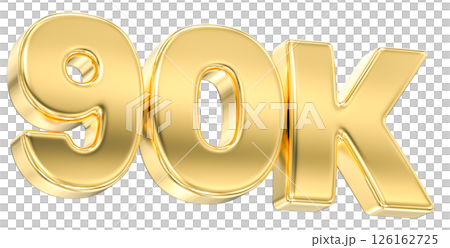 Number 90k Gold 3D Render 126162725