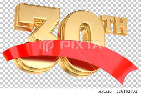 Happy Anniversary Number 30 th Gold With Red 3D Render Happy Anniversary Number 30 th Gold With Red 3D Render 126162732