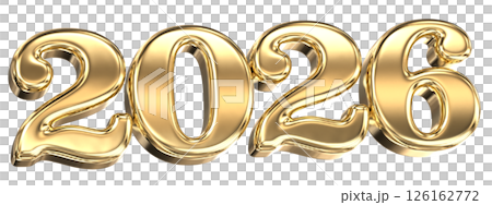 Happy New Year Number 2026 Gold 3D Happy New Year Number 2026 Gold 3D 126162772