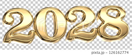 Happy New Year Number 2028 Gold 3D Happy New Year Number 2028 Gold 3D 126162774