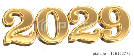 Happy New Year Number 2029 Gold 3D Happy New Year Number 2029 Gold 3D 126162775
