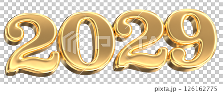 Happy New Year Number 2029 Gold 3D Happy New Year Number 2029 Gold 3D 126162775