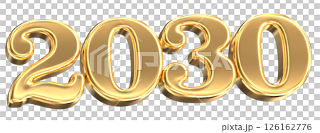 Happy New Year Number 2030 Gold 3D Happy New Year Number 2030 Gold 3D 126162776