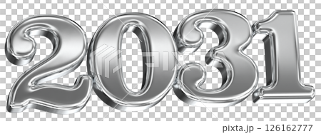 Happy New Year Number 2031 Silver 3D Render Happy New Year Number 2031 Silver 3D Render 126162777