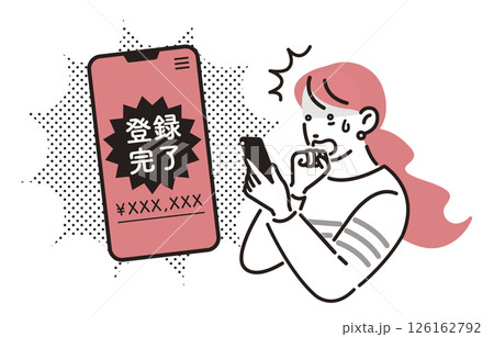 人物 スマホの詐欺被害に遭う女性 人物 スマホの詐欺被害に遭う女性 126162792