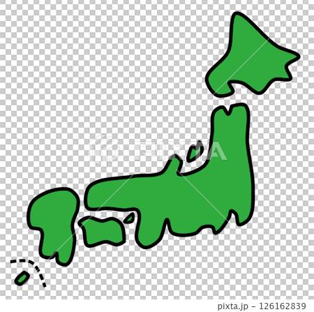 島国で観光地が多い日本列島の全国地図 126162839