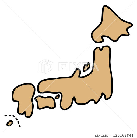 島国で観光地が多い日本列島の全国地図 126162841
