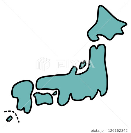 島国で観光地が多い日本列島の全国地図 126162842