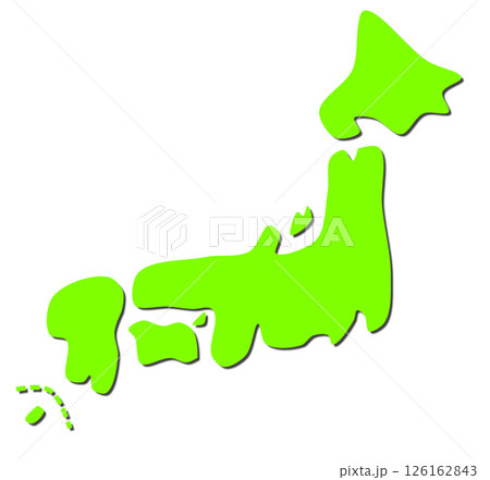 島国で観光地が多い日本列島の全国地図 126162843