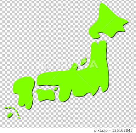 島国で観光地が多い日本列島の全国地図 126162843