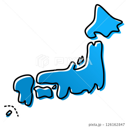 島国で観光地が多い日本列島の全国地図 126162847