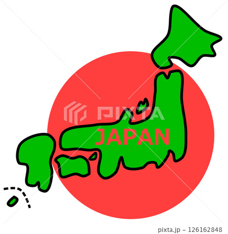 島国で観光地が多い日本列島の全国地図 126162848