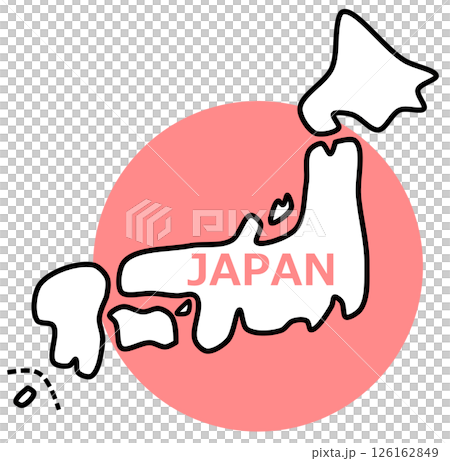 島国で観光地が多い日本列島の全国地図 126162849