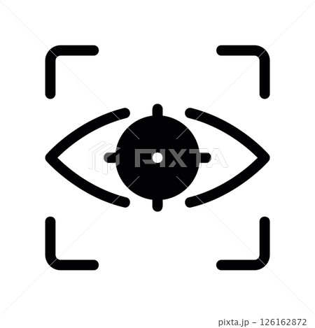 Eye Icon with a Circular Arrow and 360 Text for Panoramic View 126162872