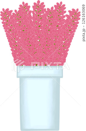 Beautiful idea and style of pink flowers in the blue ceramic vase for decorate in a home or flower shop. Beautiful idea and style of pink flowers in the blue ceramic vase for decorate in a home or flower shop. 126163069