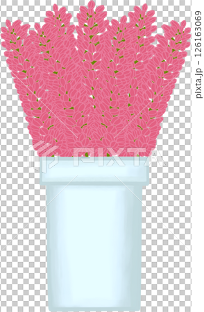 Beautiful idea and style of pink flowers in the blue ceramic vase for decorate in a home or flower shop. Beautiful idea and style of pink flowers in the blue ceramic vase for decorate in a home or flower shop. 126163069