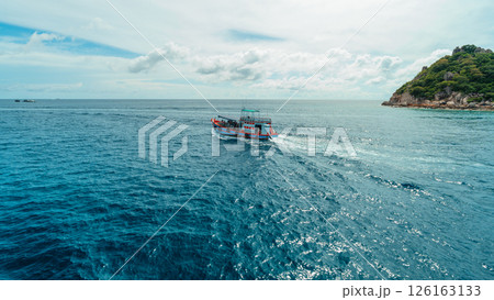 Boat for snorkeling tours near the island 126163133