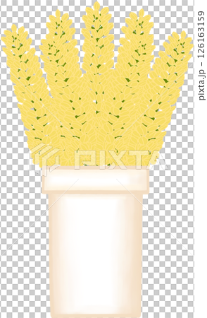 Beautiful idea and style of yellow flowers in the creamy ceramic vase for decorate in a home or flower shop. Beautiful idea and style of yellow flowers in the creamy ceramic vase for decorate in a home or flower shop. 126163159
