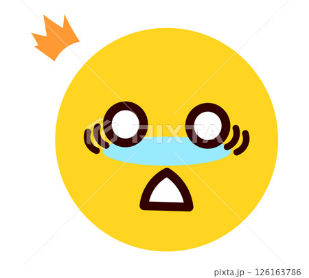びっくりする 絵文字、顔文字 表情の顔のイラスト  126163786