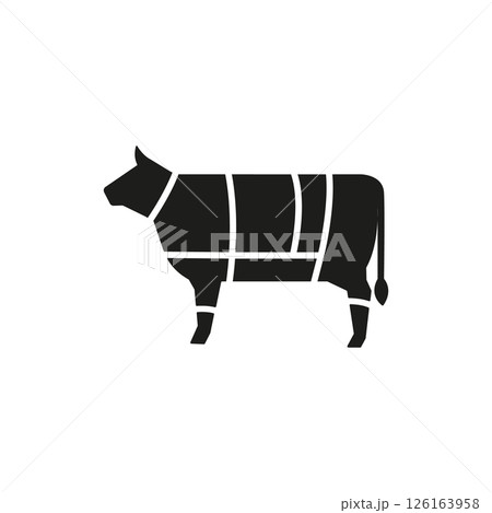 Beef Cuts Diagram Icon 126163958