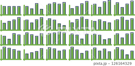 棒グラフのグラフィック素材イラスト 126164329