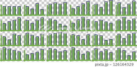 棒グラフのグラフィック素材イラスト 126164329