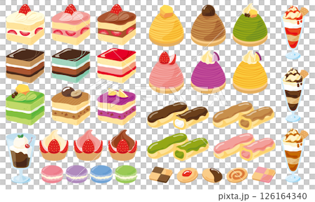 洋菓子のイラストセット 126164340