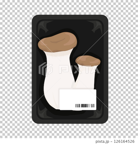 Packed king oyster mushroom illustration 126164526