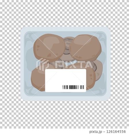 包裝好的棕色蘑菇插圖 126164556