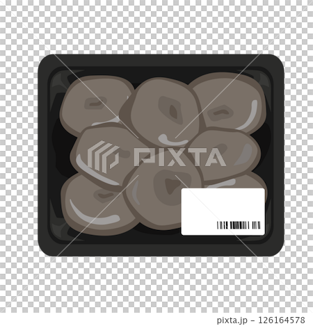 Pack of oyster mushrooms illustration 126164578