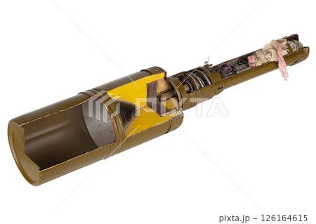 RKG-3 Soviet anti-tank handheld shaped-charge grenade. Cutaway dummy version. RKG-3 Soviet anti-tank handheld shaped-charge grenade. Cutaway dummy version. 126164615
