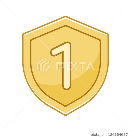 ポップなランキングアイコン　数字の1 126164627