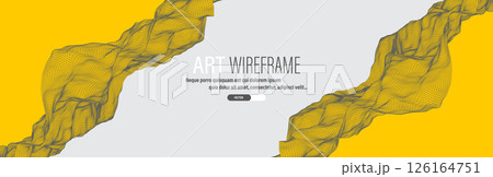 The abstract wave is made in a frame style. Template for science and technology presentation. Vector art. The abstract wave is made in a frame style. Template for science and technology presentation. Vector art. 126164751