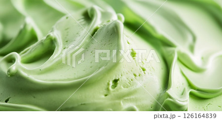 Gelato creamy italian style ice cream close up textured background pistachio flavor.AI Generative. 126164839