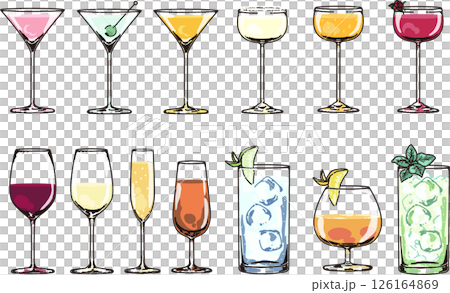 アルコール飲料のイラストセット 126164869
