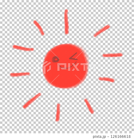 微笑的太陽插畫素材（JPEG/PNG） 126166618