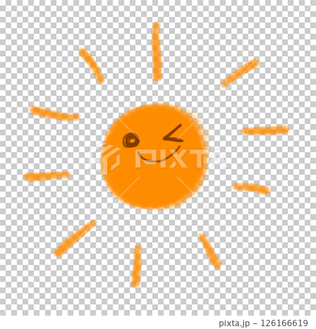 微笑的太陽插畫素材（JPEG/PNG） 126166619